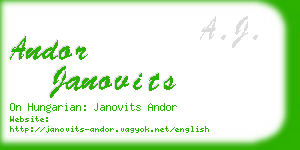 andor janovits business card